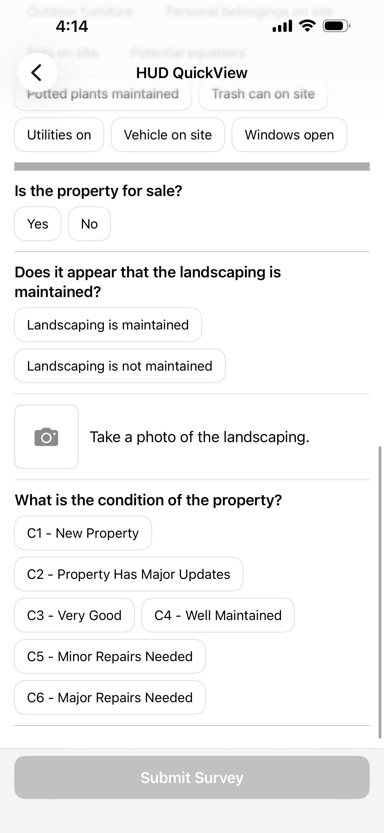 Guided Visity property inspection displayed in the mobile app